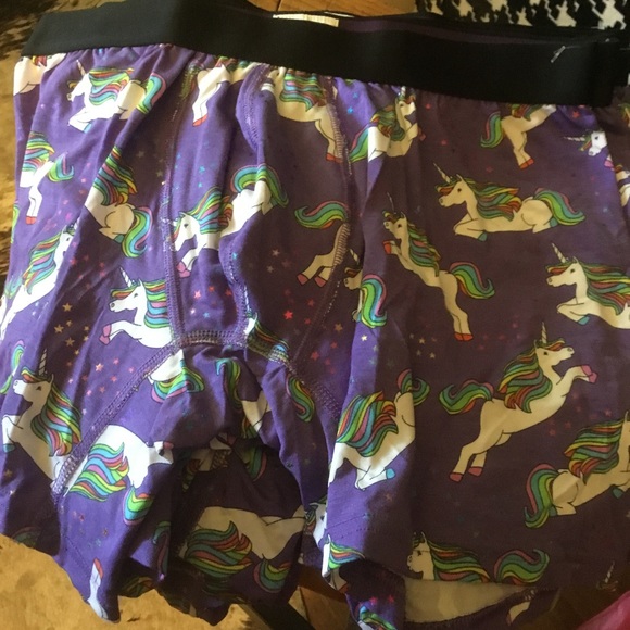 Mens new MeUndies purple micromodal flying unicorn and stars boxer briefs M NWOT - Picture 7 of 7